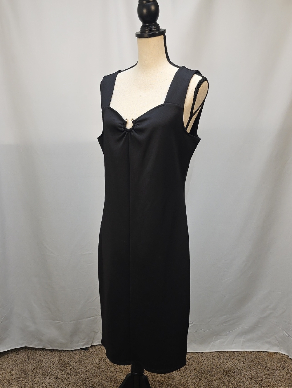 BOLD elements Black Mini Dress with Ring Detail